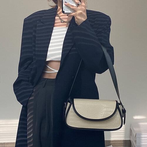 Retro PU Leather Women Underarm Bag Crocodile Pattern Ladies Clutch Purse Handbags Fashion Design Female Shoulder Crossbody Bags