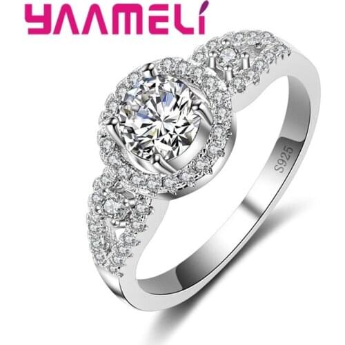 Lose Money Promotion Super Bright Cubic Zirocnia Charming 925 Sterling Silver Crystal Jewelry Feminine Women Finger Ring