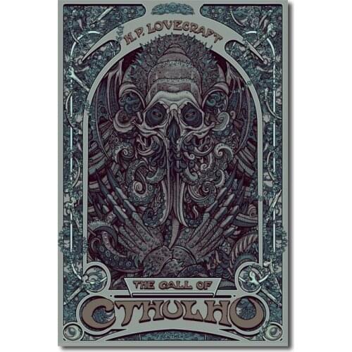 Cthulhu Fabric Poster One Piece Lovecraft Cthulhu Art Nouveau Canvas Painting Print Wall Art Picture For Living Room Decor