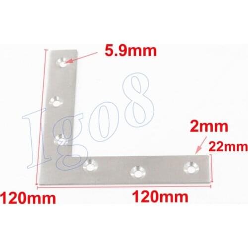 2PCS 120mm x 120mm x 22mm L Shape Angle Bracket