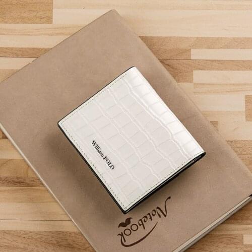 Ultra thin Leather for women mini 2020 New short folding multi-function zero Wallet with crocodile-pattern RFID layer cowhide