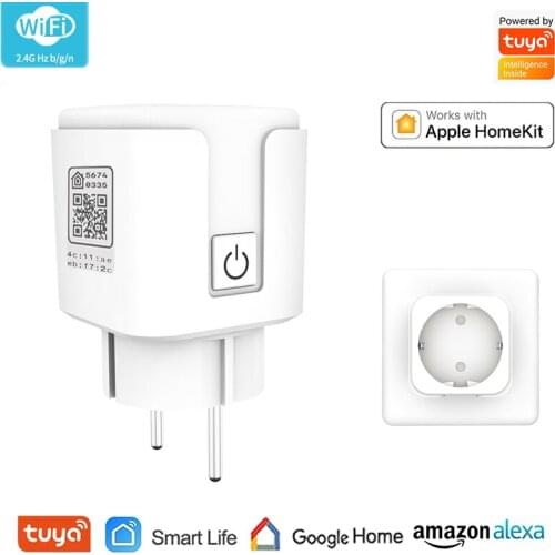 Tuya Smart Plug EU 16A WiFi Smart Socket Smart Life/Apple Home APP Remote Control Outlet Voice Timer Work With Alexa Google Home
