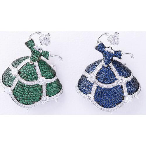 TOP Grade Cubic Zirconia Pave Ballet Girl Brooch