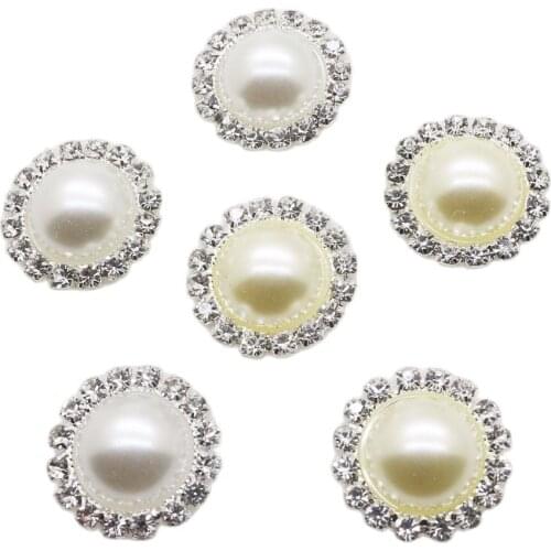 Pearl Button 10Pcs/Set 20MM (Inner) 14MM, Rhinestone Embellishment Sewing Accessories DIY Scrapbook Technology Decoration