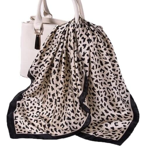 Women Silk Scarf Small Square Silk Scarves NeckerChief Satin Kerchief For Girls Dots Striped Printed Fahsion Neck Hair Scarfs