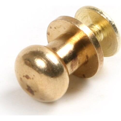 10pcs 5mm Stud Screw Round Head Solid Brass Nail Rivet Chicago Button DIY Leather