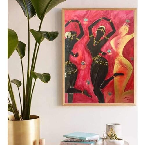 3 Temple Dancers Bollywood Odissi Wall Art Prints Indian Classical Dance Painting Canvas Poster Unique Decoration Picture