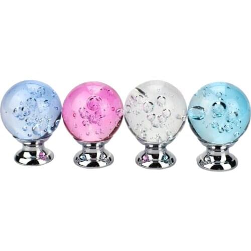 30mm Bubble Ball Design Transparent Crystal Glass Knobs Cupboard Pulls Drawer Knobs Furniture Knobs