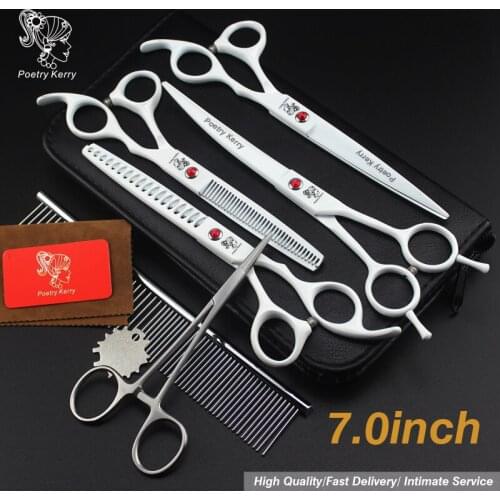 7.0 inch pet grooming scissors set straight cut teeth cut fish bone dog scissors hair care & styling