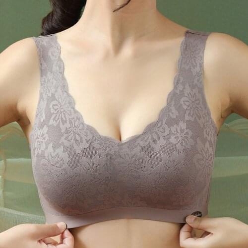 Latex Bra Women Underwear Seamless Bras Sexy Push Up Brassiere Gathers Pad Wireless Intimates Lingerie Lace Beauty Back Bralette