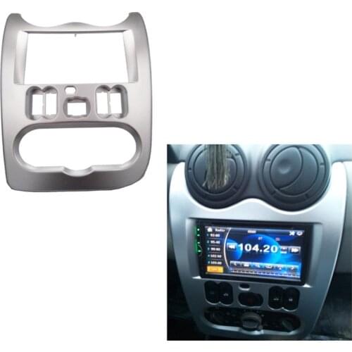 Double 2DIN Fascia Fit For RENAULT Logan Sandero Dacia Duster Stereo Panel Mount DVD Radio Frame Installation