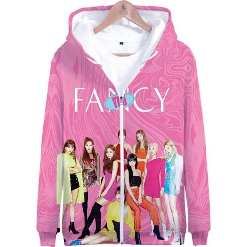 KPOP TWICE Hooded Sweatshirts TWICE Kpop Hot Sale Hoodie Fans ONCE Women Long Sleeve Zipper Hoodies casual clothes
