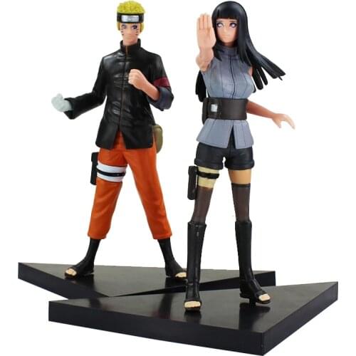 16cm 2pcs/Lot Uzumaki Naruto Hyuuga Hinata Anime PVC Action Figures Collectible Model Toys Doll