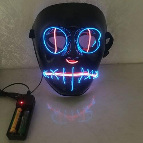 EL LED Light Up Funny Masks Halloween Mask The Purge Election Year Great Festival Cosplay Costume Supplies Party Mask