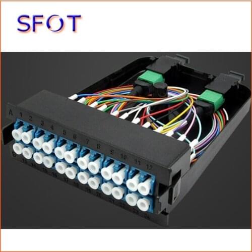 FTTX Optical Fiber MPO/MTP Terminal Box with patch panel, MPO-LC, 2*12 fibers, with 2pcs MPO adapter and LC/UPC adapters