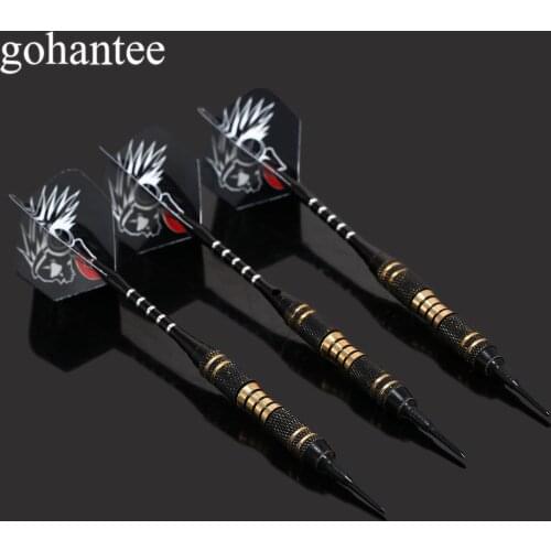 Gohantee 3 Pcs Soft ( Plastic ) Needle Tip of Darts Copper Barrel Grooved Aluminium Dart Shaft Nice Flights for Electronic Darts