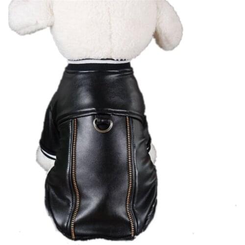 Leather Dog Coat Jacket Winter Dog Clothes Chihuahua Poodle Bichon Yorkie Clothes Pomeranian Pomeranian Pet Clothing Dropship