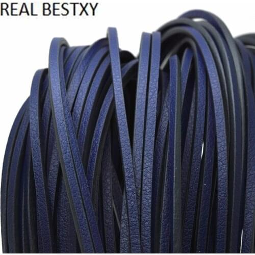 REAL BESTXY 1m/lot super fiber 4*3mm flat leather cord for bracelets DIY leather cord for bracelets making flat leather cord