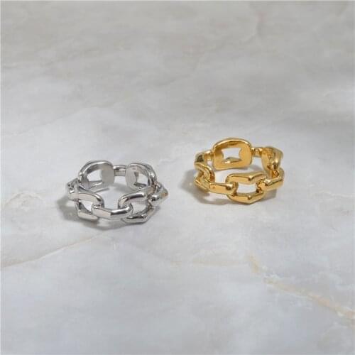 European and American minority brass chain ring female simple temperament fashion personality retro cold wind index finger