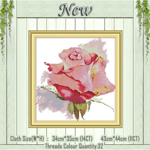 Rose flowers beautiful diy painting counted printed on canvas DMC 14CT 11CT Chinese Cross Stitch Needlework Sets Embroidery kits