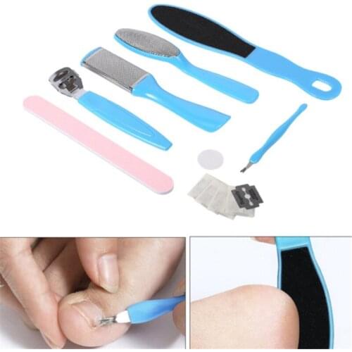 8PCS Manicure Foot Care File Set Dead Hard Skin Callus Remover Scraper Pedicure Rasp Tools Feet Care Tool Kit Stainless tool