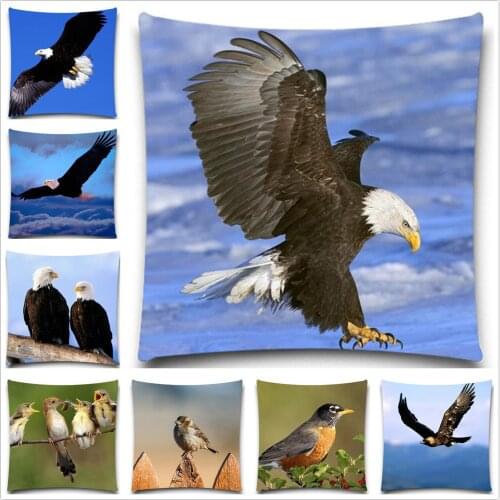 Bird Style Lucky Pillow Cover Waist Home Office Coffee Supplies Cushion Cover 5 size 9 style Animal Decorative Pillow case