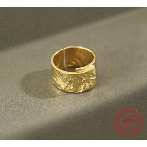 2020 New Design Original Ring 925 Sterling Silver Rock Grain Irregular adjustable wild temperament womens ring