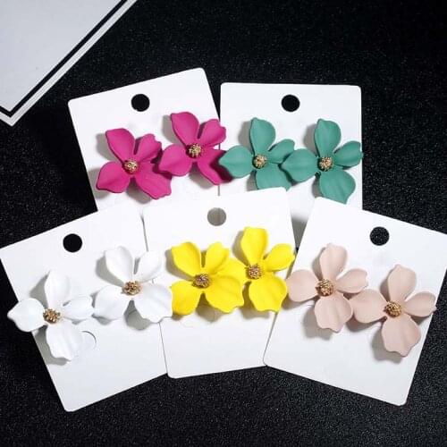 2020 New Korean Style Cute Flower Stud Earrings For Women Fashion Sweet Earrings Femme Brinco Wholesale Jewelry