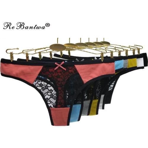 New Sexy Lingerie Womens Cotton G-String Thongs Lace Panties Transparent Underwear Women Briefs Intimate Bikini tanga Hombre