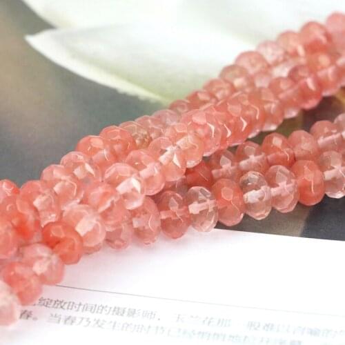 New 5x8mm Faceted pink watermelon tourmaline abacus shaped loose beads 15inches DIY jewelry making wholesale
