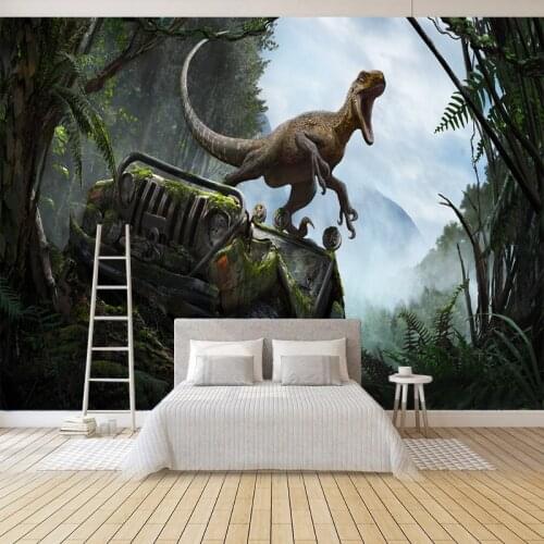 Southeast Asian Dinosaur Animals Car Wallpaper Bedroom Room Wallpapers For Living Room TV Background Wall Fresco Home Decoration
