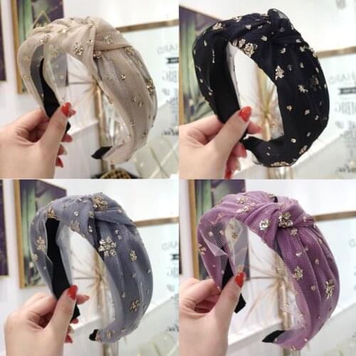 2021 New Hair Hoop Korea Cloth Art Big Bow Belt Tooth Wide Edge Tiara Fashion Sweet Anti-slip Head Hoop Hair Card Hair Ornaments