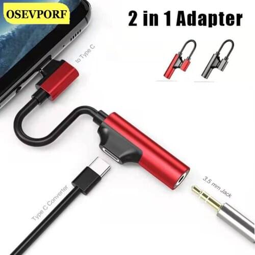 OSEVPORF Usb Type C To 3.5mm Jack Type-C For iPhone 11 Pro MAX Xiaomi Mi6 Mix2 Samsung S20 S10 Audio Splitter Headphone Cables