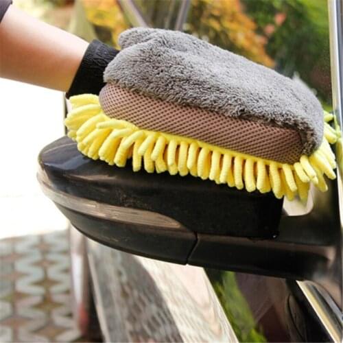 Car Wash Gloves Soft Scratch-Resistant Car Wash Multifunctional Thickened Cleaning Double-Sided Car Scrubbing Gloves