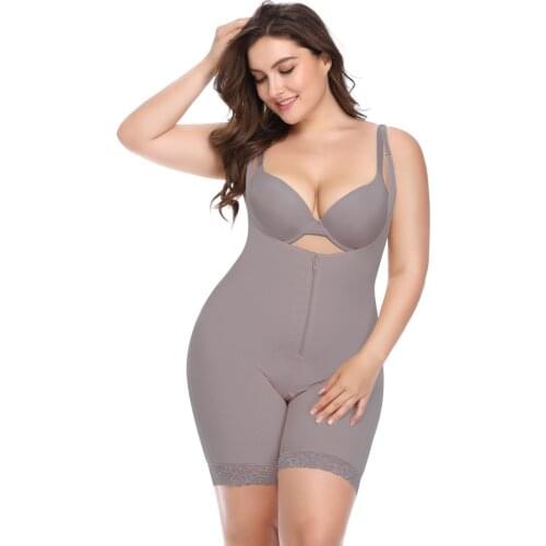 Front Central Zipper Europe And America One-piece Waist Waist Hips Tight Body Fat Body Plus Size Bodysuit Waist Trainer