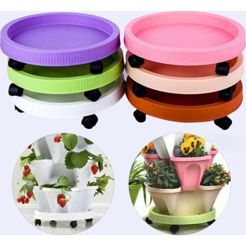 Plastic Gardening Pot Tray Flower Planter Stand Base Holder with/without Wheels the problem of ground cleaning can be solved