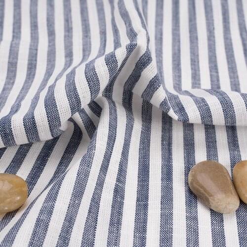 145cm Width Striped Jacquard Linen Fabric Yarn Dyed Cotton Linen Fabric for Dress,Shirts,Black,White,Blue,Pink,Grey,by the meter