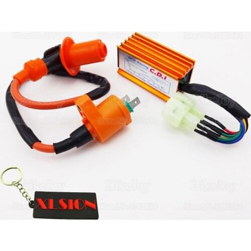 Performance 6 Pin Racing AC CDI Box + Ignition Coil for GY6 50cc 70cc 90cc 110cc 125cc 150cc Moped Scooter ATV Quad Go Kart