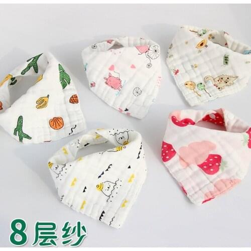 Baby Bibs Triangle Scarf Cotton Cartoon Child Baberos Bandana Bib Babador Dribble Bibs Newborn Slabber Absorbent Cloth Bib