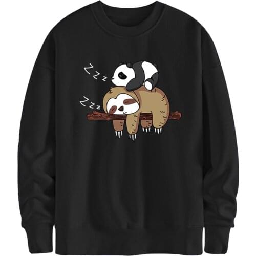 Panda Sloth Long Sleeve Sweatshirts Man Hoody Streetwear Male Clothing New Arrival Printing Hoody Breathable Moleton Masculino