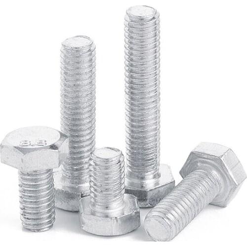 5pcs 4.8 Grade M6 10/20/30/40/50/60/70mm Metric Threaded External Hex Hexagon Head Cap Screw Bolt Thread Carbon steel