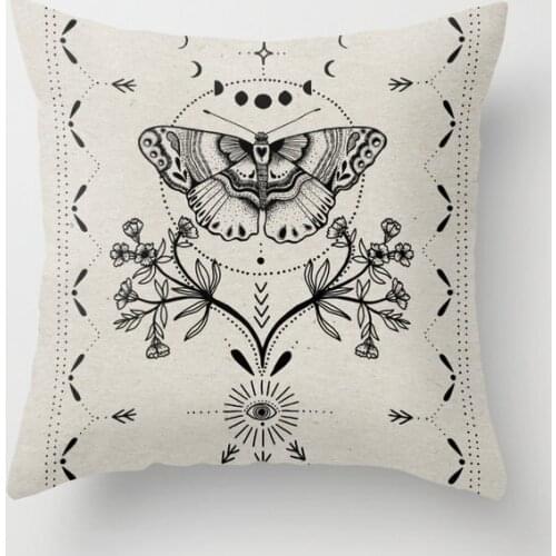 Magical Moth Decorative Pillow Cushion Covers Square Pillowcase for Sofa Cotton Linen Pillow Cover