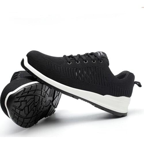 Unisex Work Safety Shoes Fashion Black Gray AIR Mesh Breathable Comfort Sneakers Steel Baotou Wear Resistant Fishing Work Boots