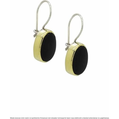 Silver Black Onyx Cubic Zirconia Women Earrings
