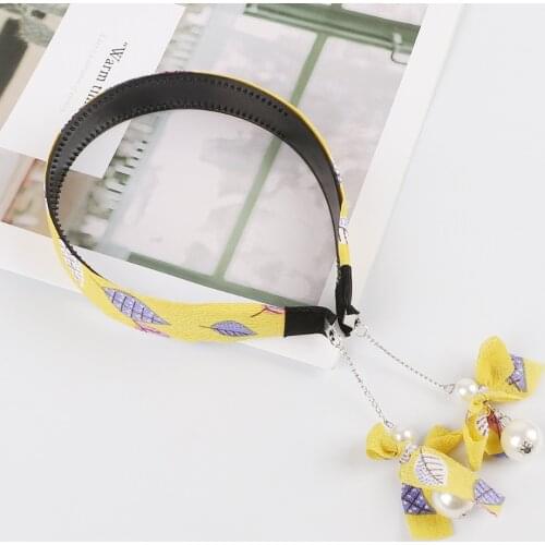 1PC Women Elegant Crystal Pearl Tassel Hairbands Hair Ornament Lady Headbands Girls Headwear Hair Accessories