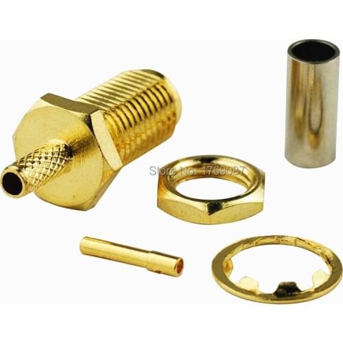 20PCS SMA Female Jack Or RP-SMA female (Male Pin) Plug Center Nut Bulkhead Crimp RG174 RG316 LMR100 RF Connector