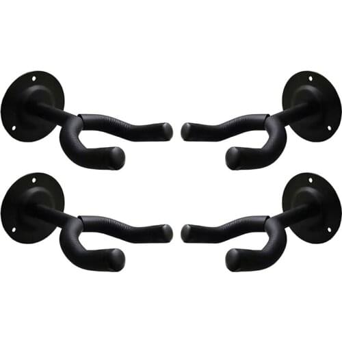 4pcs Guitar Wall Mount Hanger Stand Holder Guitar Bass Accessories Perfectly Display Musical Instruments for Bar Bedroom Hook