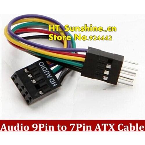 5PCS/LOT NEW HD Audio 9Pin Female to 7Pin Male Adapter JACK Cable For Lenovo ATX Motherboard to Host Case PC Chassis Front Panel