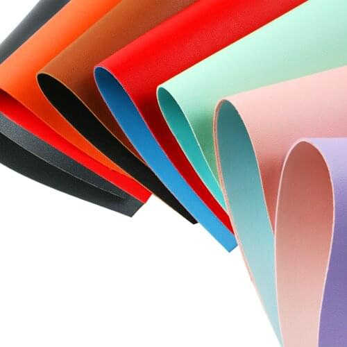 50*140cm Solid Color Litchi Texture Double Sided Faux Synthetic Leather Rolls DIY For Bows Earring Handbag Crafts Vinyl