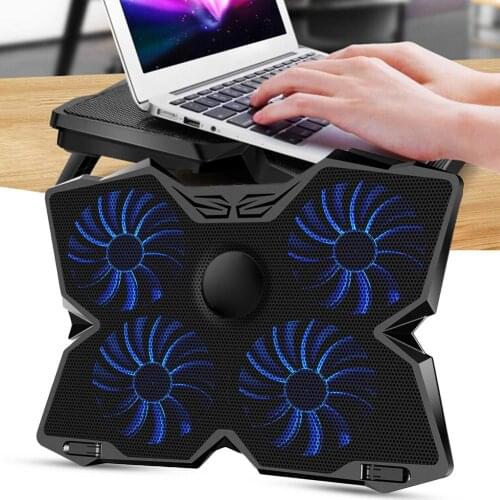 50% Off Four Fans 2 USB Ports Laptop Cooler Cooling Pad Notebook Stand for 14-17Inch